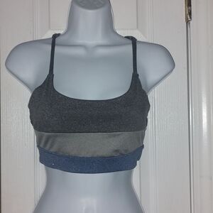 Aero blue gray racer back sports bra  Sz S